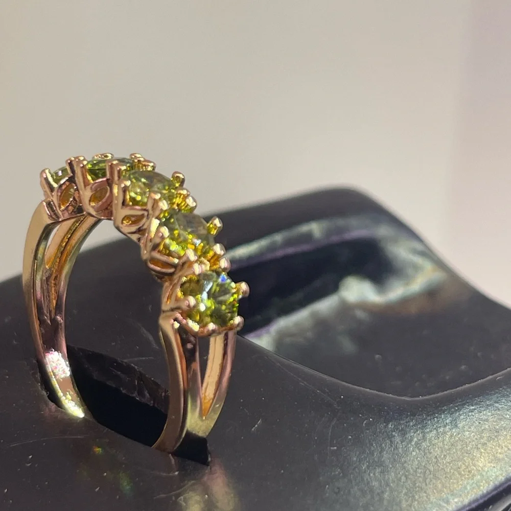 1.8ct PERIDOT 14k plated RING-size 7 - Picture 2 of 11